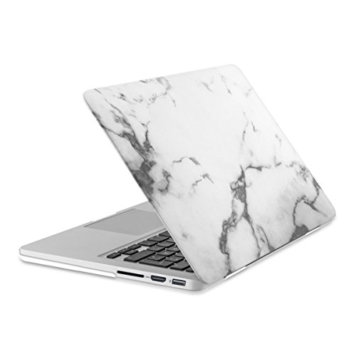 kwmobile Hardcase Laptop Hülle für Apple MacBook Pro Retina 13″ (ab Ende 2012) – Marmor Design Weiß Schwarz dünne gummierte Schutzhülle Cover Case Tasche - 5