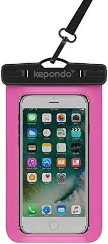 Kepondo Waterproof Case Dry Bag, IPX8 Certified (30m depth), Phone Pouch for any device up to 6.0" - Pink