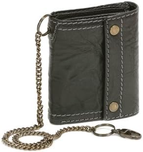 Biker Mens and Ladies Wallet with chain vertical format LEAS, Buffalo-Leather, black - ''LEAS Pure-Nature-Collection''