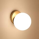 Goeco Lampada da Parete Interno, Moderno Applique 15cm, Lampada a Muro Creative Palla di vetro E27 lampadina NON contiene, pe