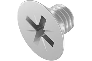 SECCARO Viti a testa svasata M4 x 5 mm, in acciaio inox V2A VA A2, DIN 965, Phillips PZ, filettatura completa, 20 pezzi