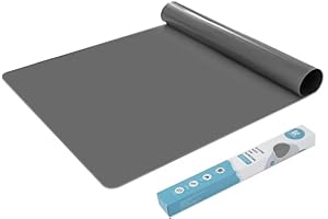 KitchenRaku Tappetino in silicone extra grande,antiscivolo, antiaderente, resistente al calore, riutilizzabile, per alimenti, lavabile in lavastoviglie (Grigio, 50x70cm)
