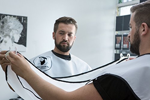 Weiße Schürze für saubere Rasuren und Bartpflege - Haare auffangen - Geschenk für Männer