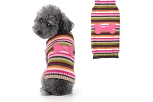 SKXEO Dog Sweater Striped Puppy Pet Cat Warm Jumper Coat Knitwear Autumn Winter Sweaters Clothes For Small Medium Dogs Costume