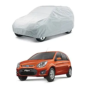 HMS Car Body Cover Compatible for Ford Figo (Silver Matty Without Mirror Pocket)