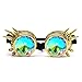 Price comparison product image Fat.chot Kaleidoscope Vintage Steampunk Goggles Sunglasses Welding Punk Classic Eyeglasses for Festival Party EDM Cosplay (Gold)