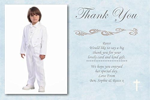 30 Personalised Boys Blue Holy Communion Thank you Cards Ref CT2 With Envelopes