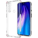 TheGiftKart Ultra Clear Slim Shockproof Anti-Slip Grip Soft Back Cover Case with Best Camera Protection & Anti-Dust Plugs Built-in for Xiaomi Redmi Note 8 (Transparent) [ Launch Offer ]
