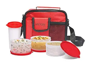 Milton Meal Combi Plastic Lunch Box, Red