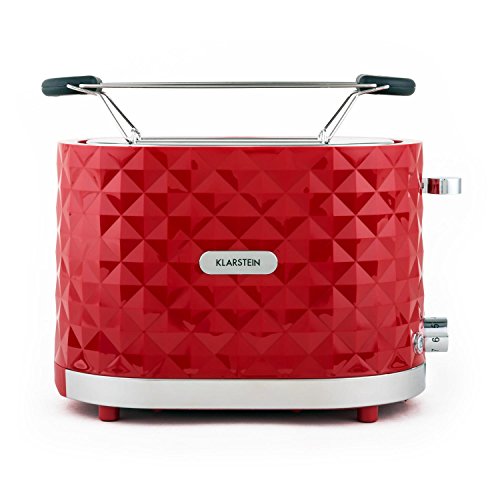Klarstein Granada Rossa Toaster 2-Schlitz-Toaster Doppel-Toaster (für 2 Scheiben, Auftau-Funktion, Brötchenaufsatz, stufenlose Bräunungsgradeinstellung, 1000W) rot - 7