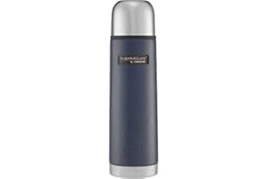 THERMOCAFÉ BY THERMOS Thermos Stainless Steel Flask, Hammertone Blue, 1 l