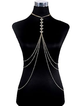 lureme® Women Harness Bikini Body Kette Crossover Belly Waist Kette (01004079)