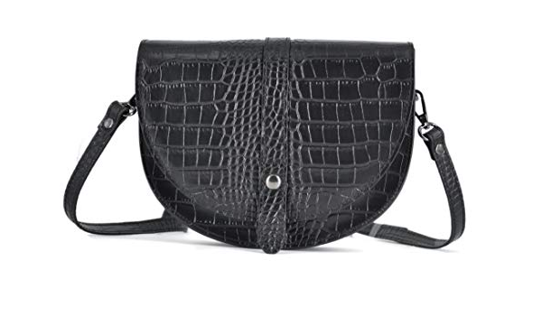 Jade\u0026Lo Piccola borsa (spalla o tracolla) / Borsa mezzaluna - Pelle di  vacchetta imitazione Pitonno - Rigida - 22,5 x 18 x 6,5 cm - Made in Italy,  Nero (Nero ), Taglia unica : Amazon.it: Scarpe e borse