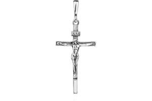 Kreuz Sterling Silber 925 Anhänger INRI Jesus Christ Kruzifix Religiöse Unisex