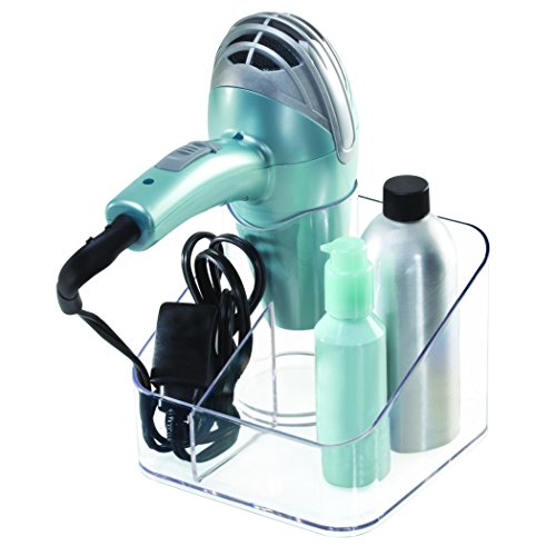 Idesign Clarity Counter Top Hair Dryer Holder Clear Desertcart