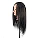 Hairdressing 100% Black Professional Real Hair 22 Inch,CoastaCloud Training Mannequin Head Hairdresser Human Hair with Clamp