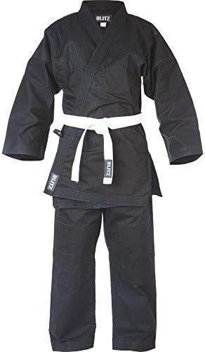 Blitz Kids Traditional Jujitsu Suit - Black - Sparring Training Uniform Gi