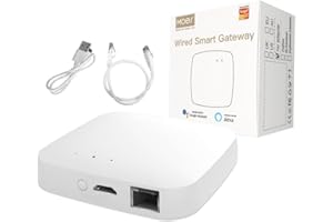 MOESGO MOES Wired ZigBee Gateway, ZigBee Bridge Hub, Smart Home Automation Control, Centre pour tous les produits intelligents Tuya ZigBee Hub, connectez jusqu'à 120 appareils (Blanc, ZigBee gateway 2)
