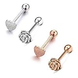 Schönes Herz und Rosen Blumen Design, Geeignet als Zungenpiercing Schmuck.