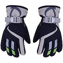 HAILI Niños Impermeables Guantes de Invierno Cálidos A Prueba de Viento Esquí de Nieve Deportes al Aire Libre Guantes de Ciclismo para niños de 3 a 12 años Niños y niñas Mitones