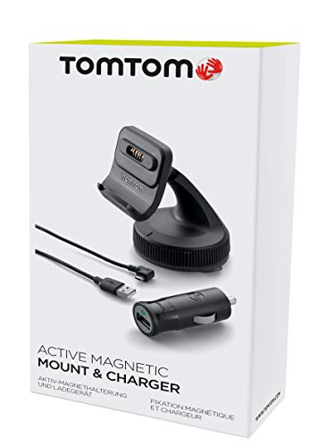 TomTom Soporte magnético activo y cargador para todos los navegadores de 5 y 6 pulgadas (TomTom GO Essential de 5/6 pulgadas, GO Premium de 5/6 pulgadas, GO Professional de 5/6 pulgadas y GO Camper)