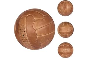 ORYX SPORTS Bushi 1966 Worldcup Ballon de football vintage en cuir vieilli Taille 5, marron clair