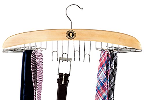 Hochwertiger Krawattenhalter aus Holz für 24 Krawatten – Krawattenbügel zur Krawatten-Aufbewahrung | VAN BEEKEN Krawattenbügel - 5