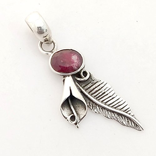 Red Ruby Nature Inspired Solid 925 Sterling Silver Buddha Pendant