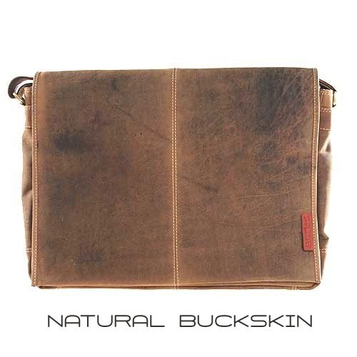 Laptoptasche / Messenger-Bag aus geöltem Buffalo-Leder – Extremely rugged Outback Wear, Farbe:Natural Buckskin - 8