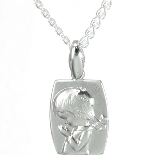 925 Silber Taufschmuck mit Gravur Kinderkette & Kreuzanhänger & Mädchen-Medaillon & Gechenkbox #745 - 3