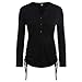 Produktbild Hanomes Damen pullover, Damen Damen Casual Button T-Shirt Langarm Tops Bluse BK/L