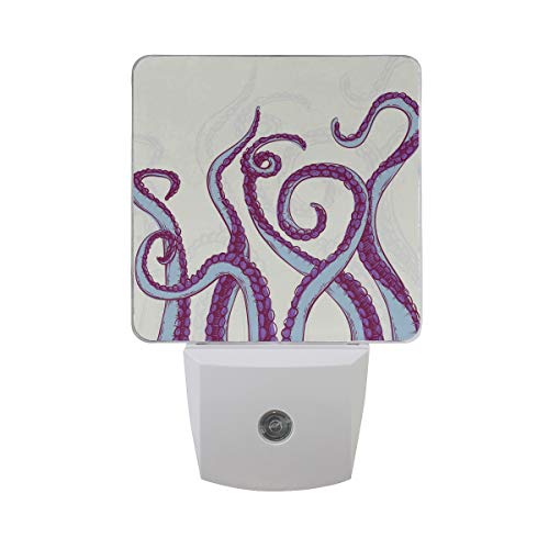 UK LED Night Light 2 Pack, Ocean Sea Animal Octopus Tentacles Night Light Automatic Motion Sensor Dusk to Dawn for Kids Girls Boys Baby Adults Bedroom Hallway Nursery Room Decor