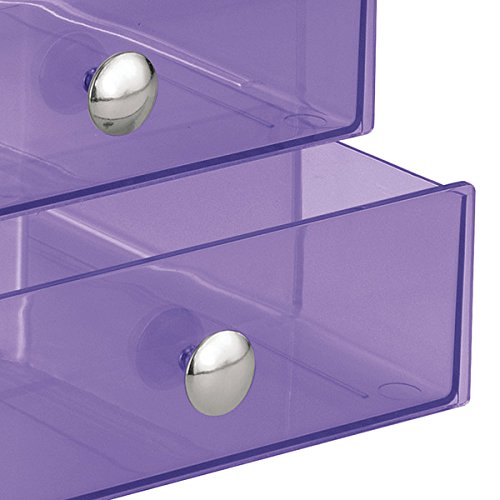 mDesign Schubladenbox – die Aufbewahrungsbox mit drei Schubladen, beispielsweise als Kosmetik Organizer oder Schreibtisch Organizer - 4