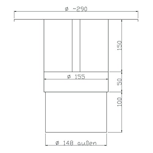 Edelstahl Schornsteinabdeckung, 150mm ✓ Witterungsbeständig ✓ Genehmigungsfrei ✓ Einfache Montage | Regenhaube, Kaminabdeckung, Kaminhaube schützt vor Regen, Wind & Vögeln | Edelstahlschornstein-Haube als Abdeckung für Rauchrohre, Kaminrohre - 3
