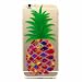 Produktbild iPhone 6 Plus Hülle, iPhone 6S Plus Schutzhülle, MUTOUREN Crystal Kirstall Handyhülle Case Cover TPU Silikontasche Transparent Ultra dünne Gel Anti-scratch hinten Tasche Etui Bumper Weiß - Ananas bunt