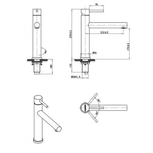 Spültischarmatur Wasserhahn Küche Spülbecken Spültisch Armatur Mizzo Design Stori – 100% Edelstahl Mischbatterie – matt gebürstet – Küchenarmaturen Waschtischarmatur Waschbecken Einhebelmischer 5 Jahre Garantie - 4