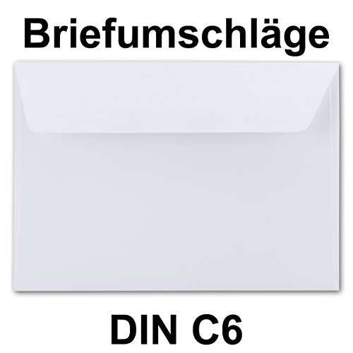 100x Briefumschläge C6 – Hochweiß / Kristallweiß – PREMIUM QUALITÄT – 100 g/m² – 114 x 162 mm – sehr formstabil – Haftklebung – Qualitätsmarke: NEUSER FarbenFroh - 2