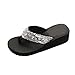Produktbild MOIKA Damen Gizeh Zehentrenner, Frauen Mode Pailletten Anti-Rutsch-Sandalen Slipper Indoor & Outdoor Flip-Flops Slipper Strand Schuhe BadeschuhEU37Silber
