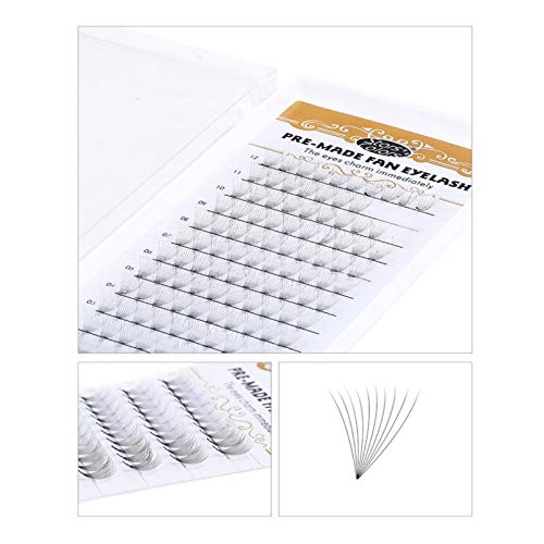 10D - Pestañas postizas de seda para extensión de pestañas, grosor 0,05, color negro