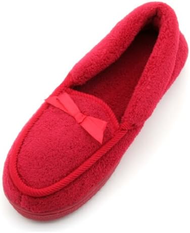 Ladies Red Classic Soft Terry Full Slipper Size 3