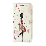 Felfy Hülle für Huawei P10 Lite,Huawei P10 Lite Lederhülle,Huawei P10 Lite Handyhülle Glitzer Flip Wallet PU Lederhülle Magnetic Buckle Handyhülle Ledercase Tasche Hüllen Brieftasche Bunte Gemalt Malerei elegantes Mädchen Muster mit Glänzende Crystal Strass Diamant [PU Leder & Silikon Innenschale] Schutzhülle Tasche Schale Handy Etui Karten Slot Lederhülle für Huawei P10 Lite [Shopping Mädchen] + 1x Silver Stylus+ 1x Bling Dust Plug [Farbe Random] - 7