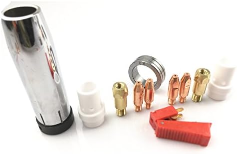 10Pcs MIG 36KD Torch Gun Consumables Kit Gas Nozzle Diffuser M6 Holders Tips 0.8/1.0mm Dual Size Rolls 30mm OD