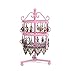 Produktbild Hängender Schmuckhalter Klassische 3 Ebenen Heavy Duty Metall hergestellt rotierenden Tabletop Armband Halskette Schmuck Display Veranstalter Rack Tower 72 Löcher ( Farbe : Rosa , Größe : 11*23cm )
