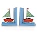 Baby Nursery Kids Sailing Boat Blue Wooden Bookends Room