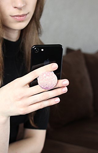 tricase SmartHolder – praktische Handy-Halterung Griff Ständer für Smartphones & Tablets & e-Reader | universeller Halter für mobile Geräte | 2 in 1 Set: mit GRATIS SmartClip (Rose Gold) - 4