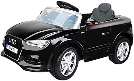 Audi A3 12v Ride On Car - Officially Licensed - Working Front And Rear Lights - Parental Remote Control Included (Black)