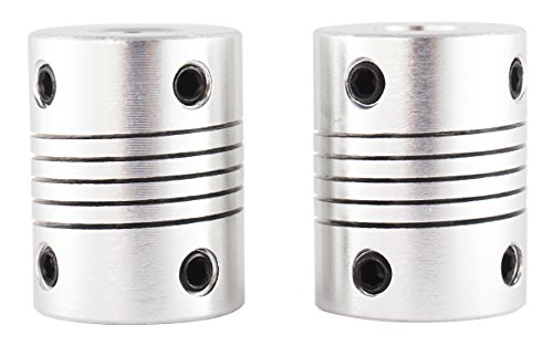 3dfreunde 2 stk. flexible hembra Ondas Conexión 5 A 8 mm NEMA 17 Vástago Makerbot MK8, Anet A8/A6, Reprap, Mendel, Prusa I3 Shaft Coupler 3d impresora