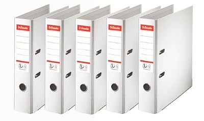 Esselte N°1 Power Lot de 5 Classeurs à levier A4 75 mm Blanc