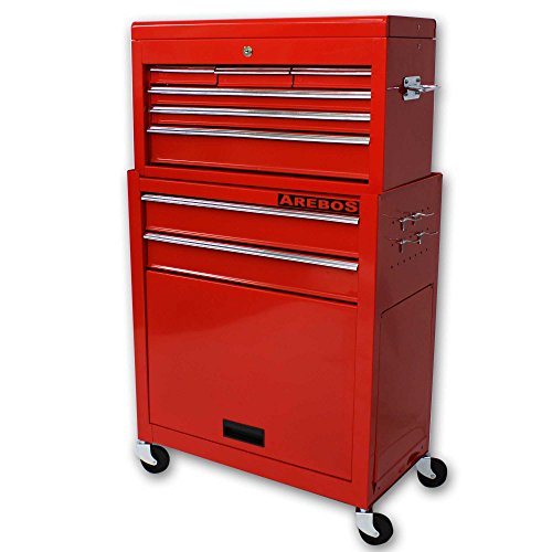 Werkstattwagen Werkzeugwagen Rollwagen mit Werkzeugkiste 9 Fächer - 4