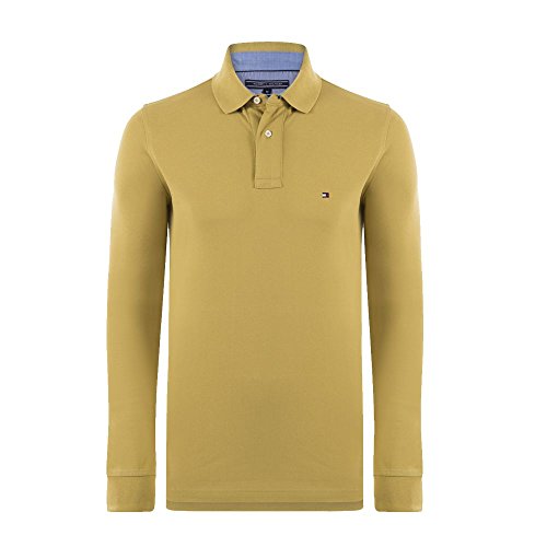 Preisvergleich Produktbild Tommy Hilfiger Herren Langarm Poloshirt Regular Fit Reine Baumwolle mais xl